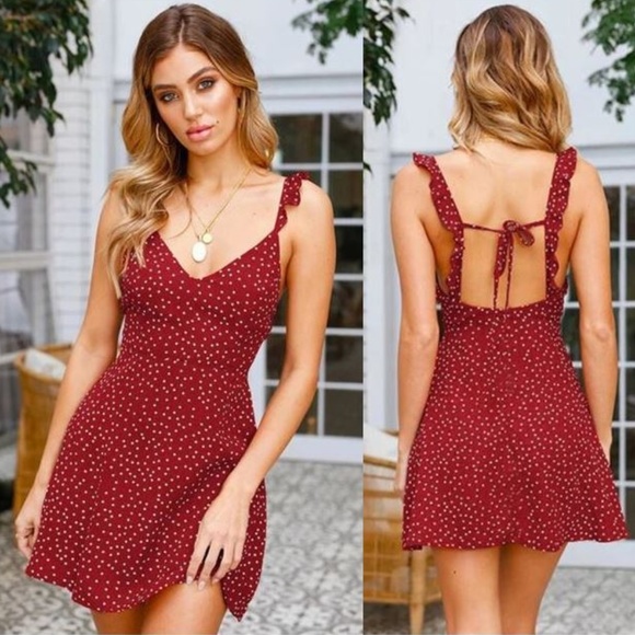 Love Is Real Couture Dresses & Skirts - LAST ONE! Red & White Polka Dot Chiffon Mini Dress